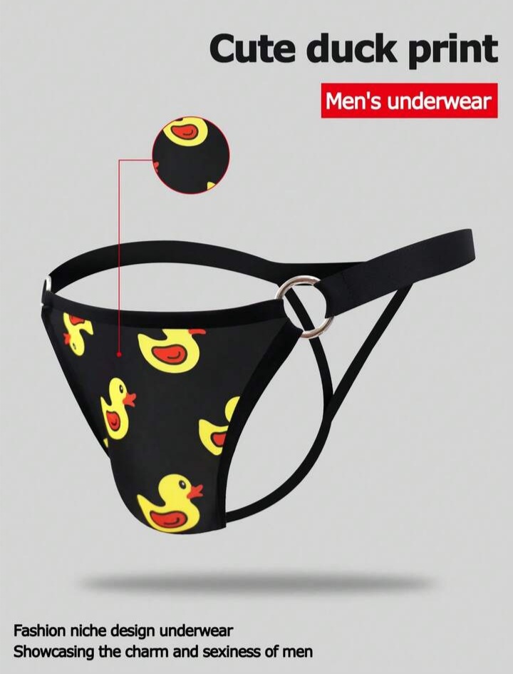 Men's Duck Print Hollow Out Men's Briefs